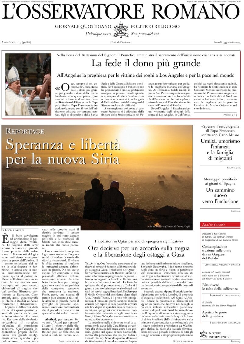 Prima-pagina-orservatore-romano-edizione-di-oggi-14-01-2025