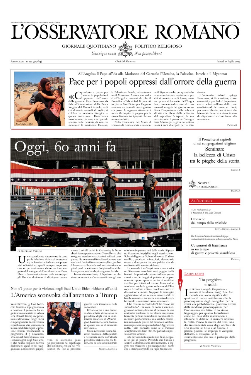 Prima-pagina-orservatore-romano-edizione-di-oggi-15-07-2024