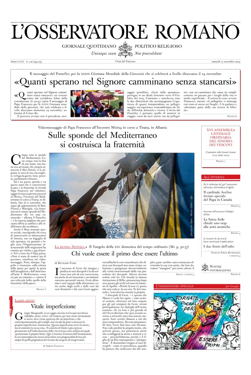 Prima-pagina-orservatore-romano-edizione-di-oggi-17-09-2024