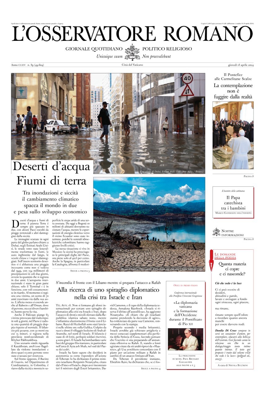 Prima-pagina-orservatore-romano-edizione-di-oggi-18-04-2024