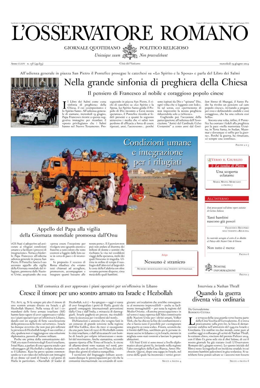 Prima-pagina-orservatore-romano-edizione-di-oggi-19-06-2024