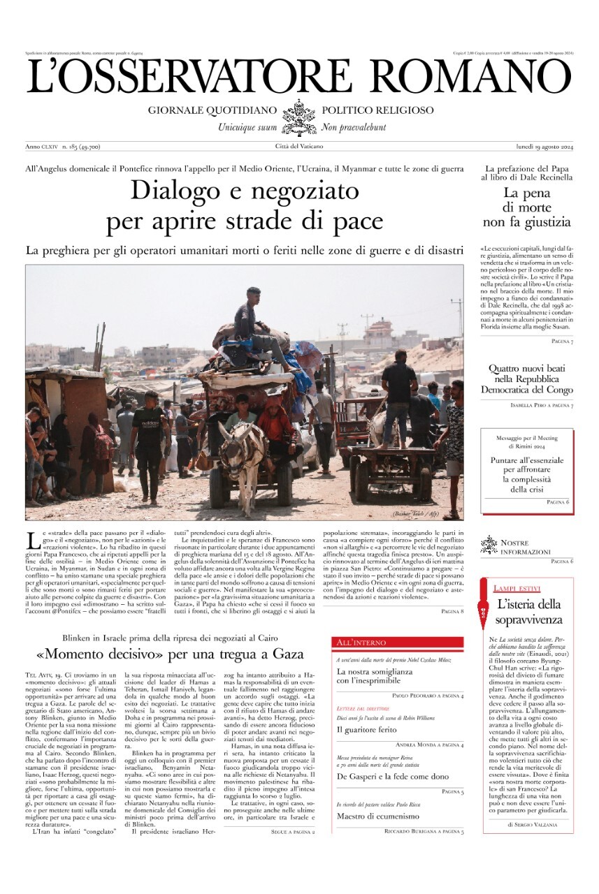 Prima-pagina-orservatore-romano-edizione-di-oggi-19-08-2024