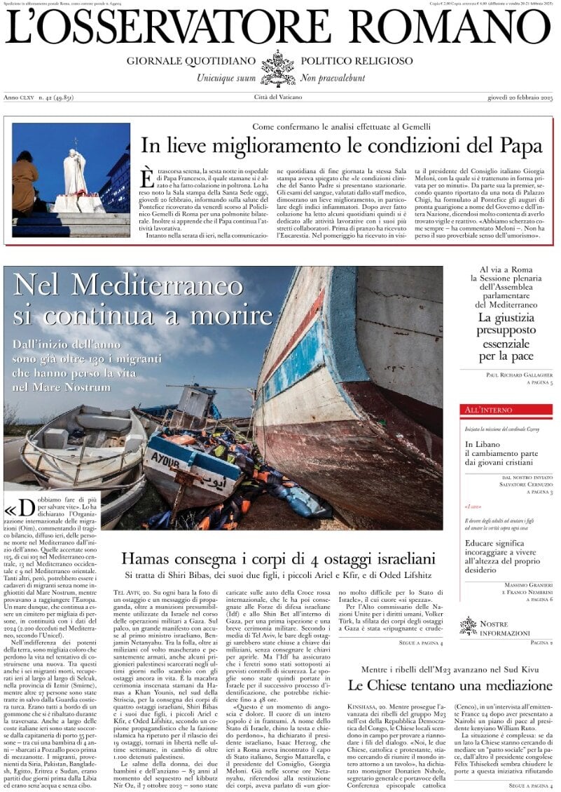 Prima-pagina-orservatore-romano-edizione-di-oggi-20-02-2025