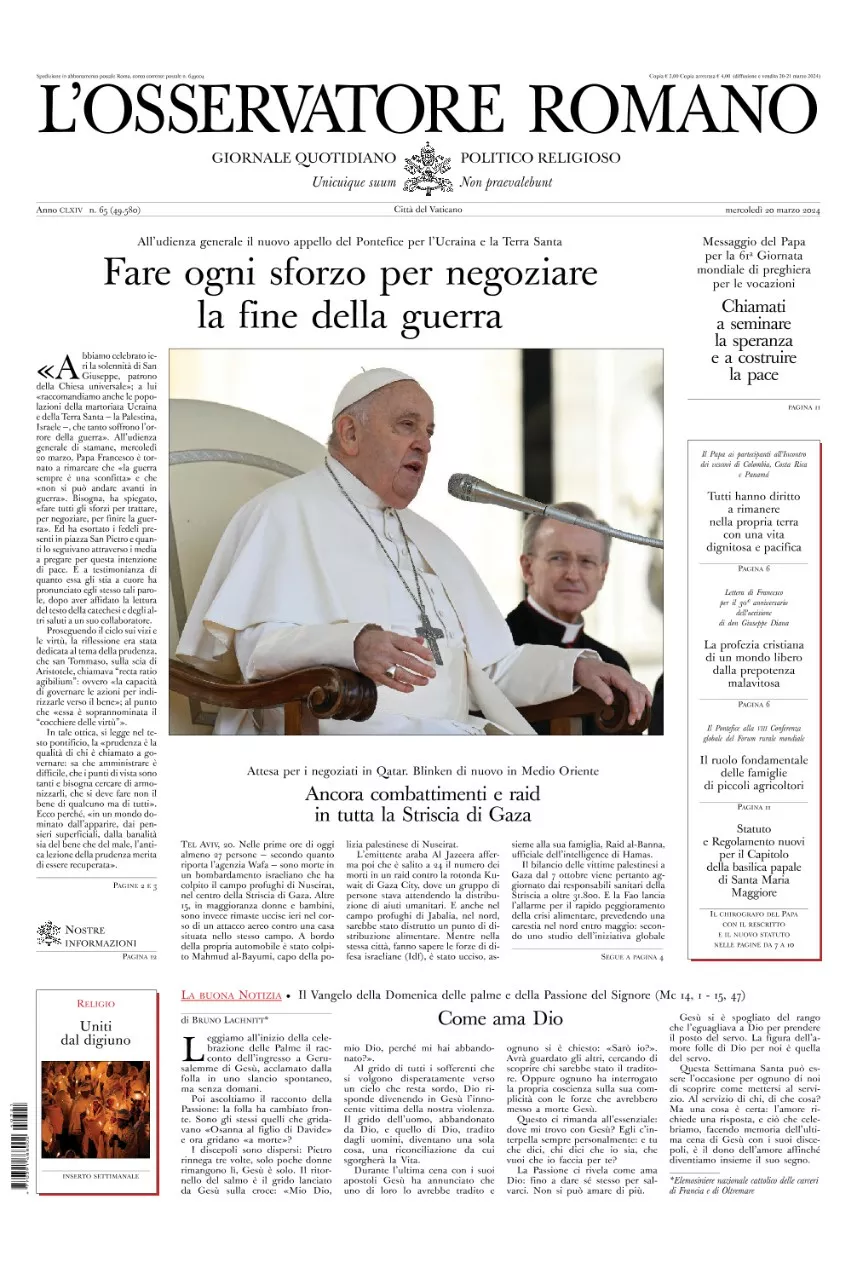 Prima-pagina-orservatore-romano-edizione-di-oggi-20-03-2024