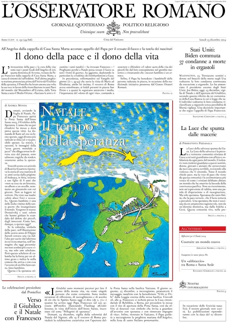 Prima-pagina-orservatore-romano-edizione-di-oggi-23-12-2024