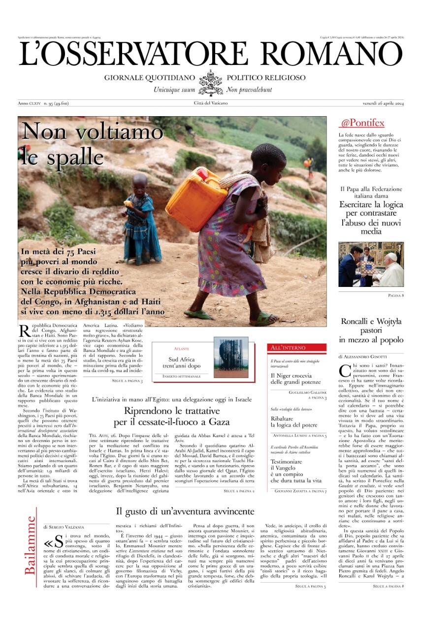 Prima-pagina-orservatore-romano-edizione-di-oggi-26-04-2024