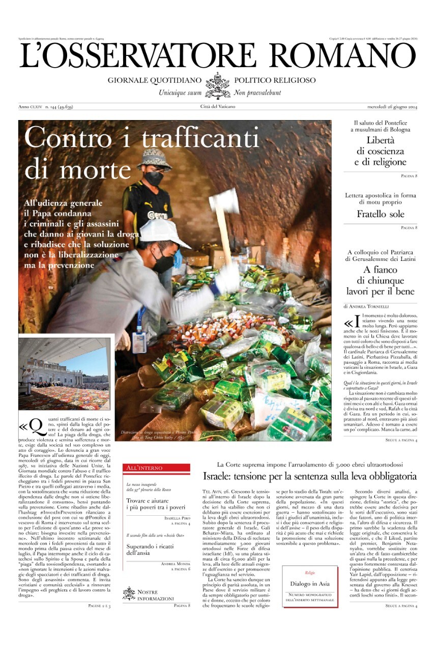 Prima-pagina-orservatore-romano-edizione-di-oggi-26-06-2024