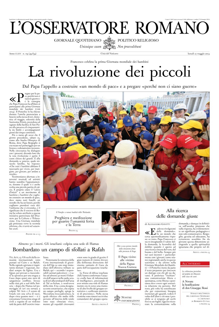 Prima-pagina-orservatore-romano-edizione-di-oggi-27-05-2024