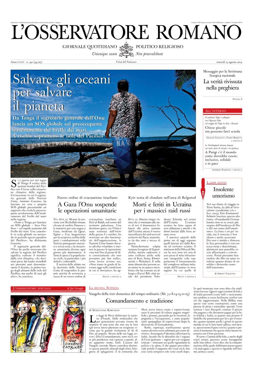 Prima-pagina-orservatore-romano-edizione-di-oggi-27-08-2024