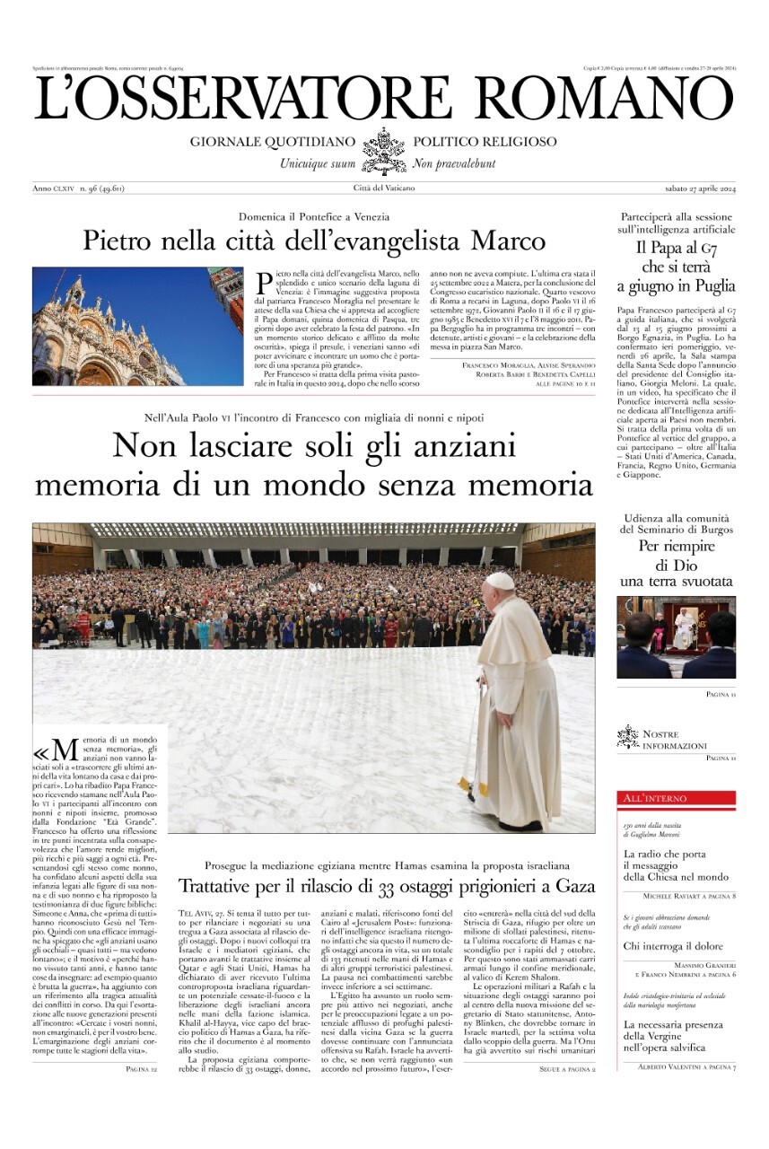 Prima-pagina-orservatore-romano-edizione-di-oggi-28-04-2024