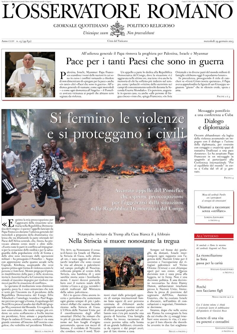 Prima-pagina-orservatore-romano-edizione-di-oggi-29-01-2025