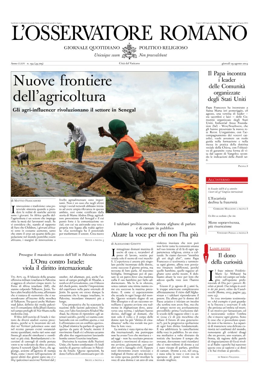 Prima-pagina-orservatore-romano-edizione-di-oggi-29-08-2024