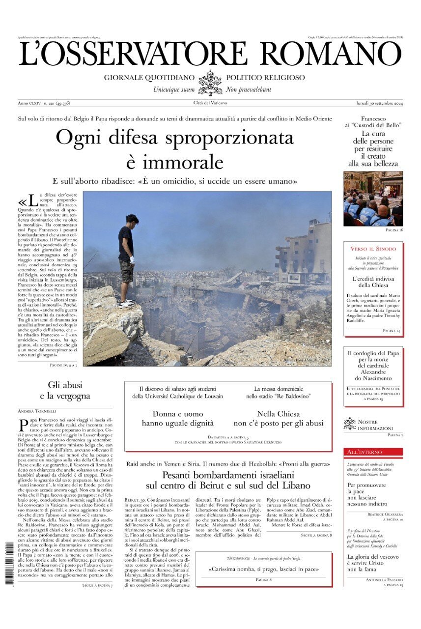 Prima-pagina-orservatore-romano-edizione-di-oggi-30-09-2024