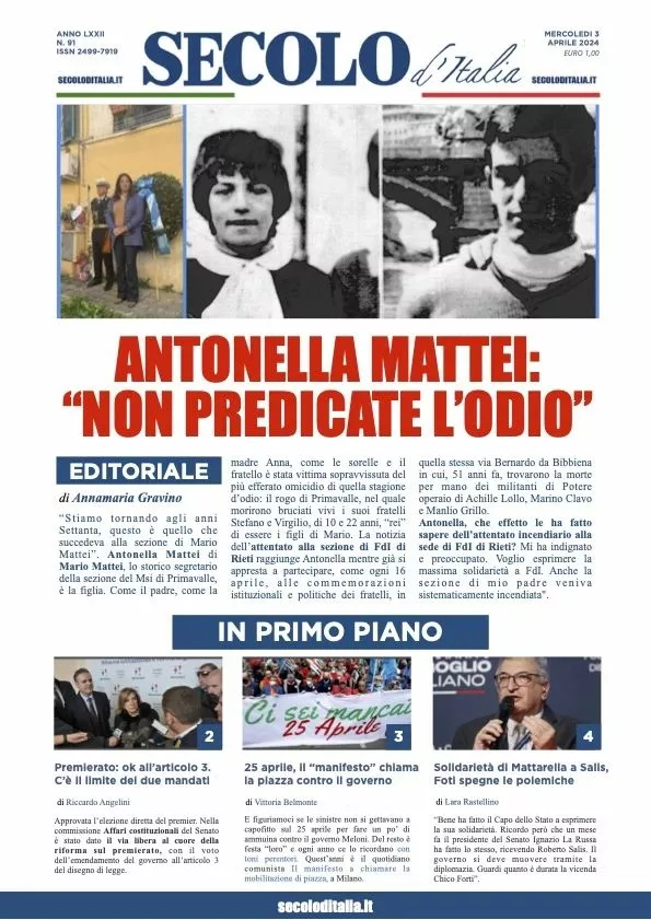 Prima-pagina-secolo-d-italia-edizione-di-oggi-03-04-2024