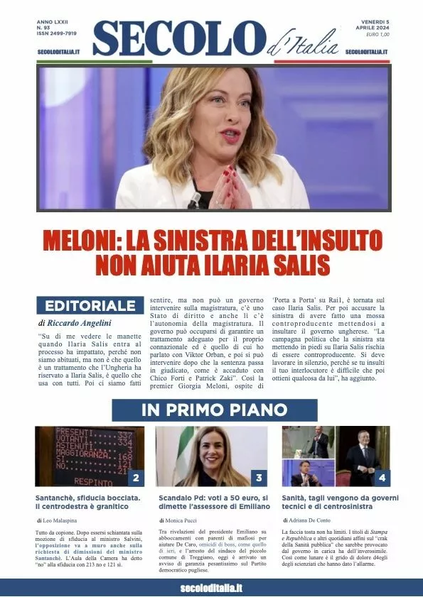 Prima-pagina-secolo-d-italia-edizione-di-oggi-05-04-2024