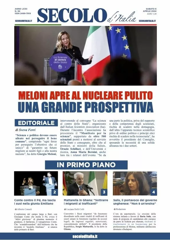 Prima-pagina-secolo-d-italia-edizione-di-oggi-06-04-2024