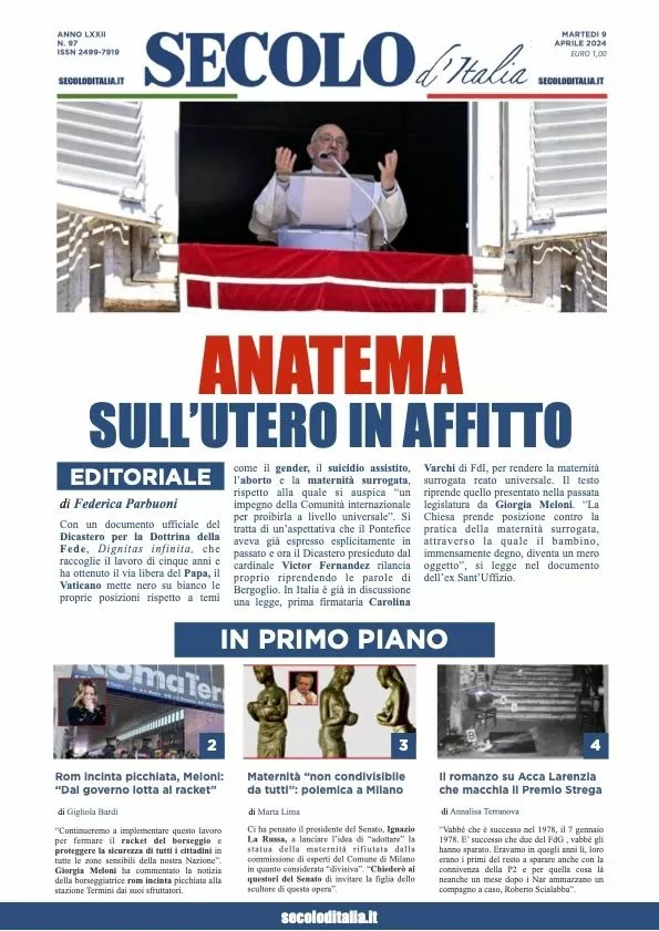 Prima-pagina-secolo-d-italia-edizione-di-oggi-09-04-2024