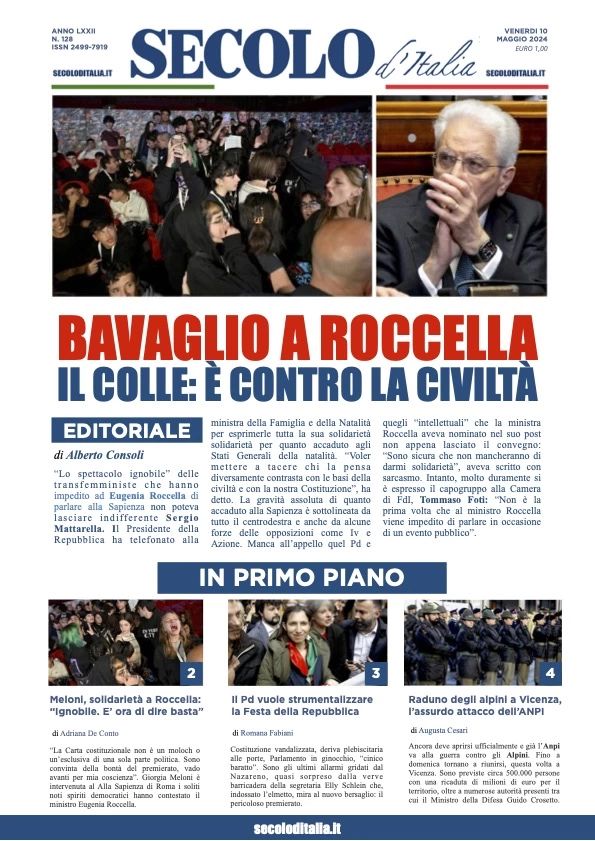 Prima-pagina-secolo-d-italia-edizione-di-oggi-10-05-2024