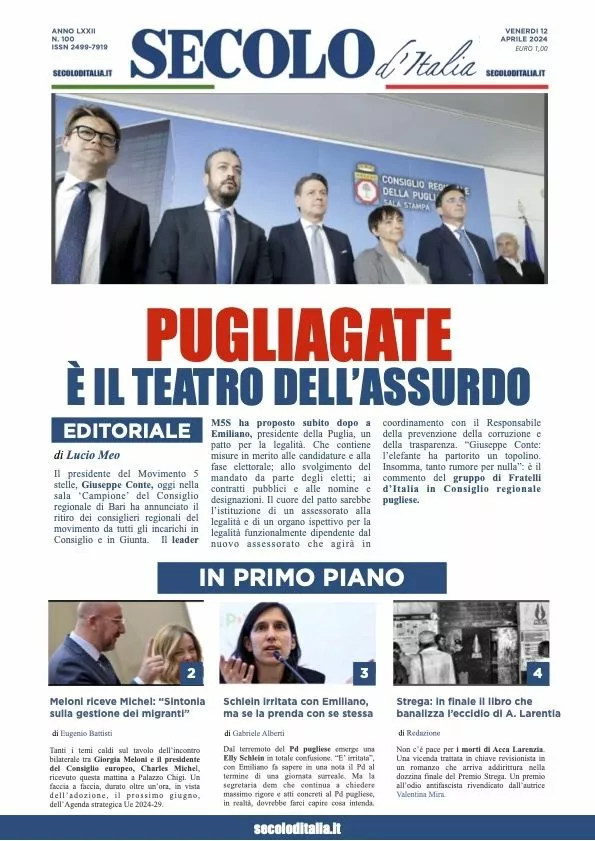 Prima-pagina-secolo-d-italia-edizione-di-oggi-12-04-2024