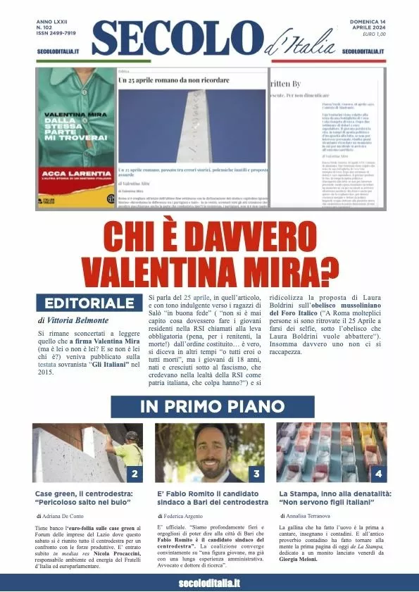 Prima-pagina-secolo-d-italia-edizione-di-oggi-14-04-2024