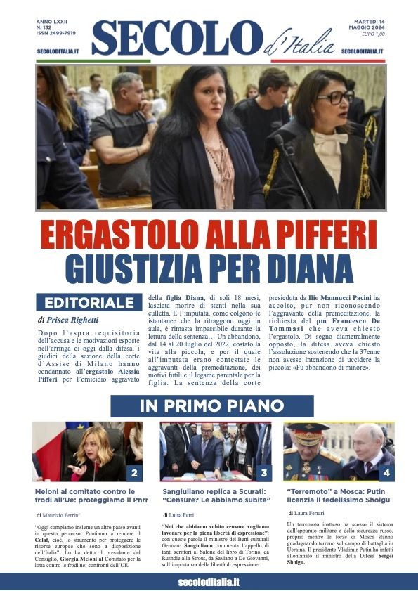 Prima-pagina-secolo-d-italia-edizione-di-oggi-14-05-2024