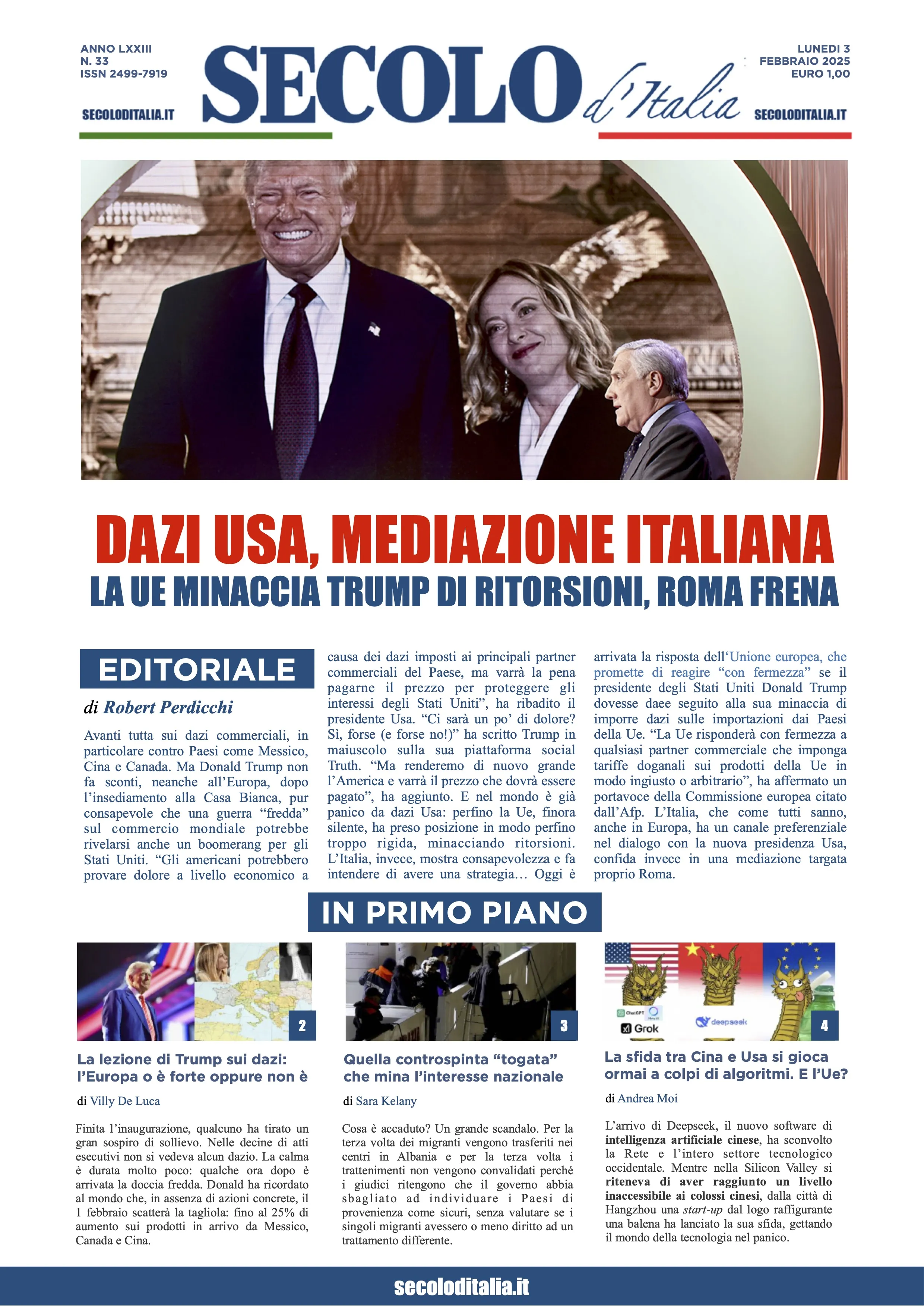 Prima-pagina-secolo-italia-oggi-edizione-di-oggi-03-02-2025