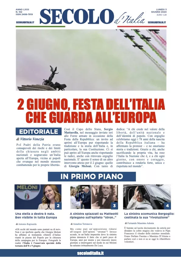 Prima-pagina-secolo-italia-oggi-edizione-di-oggi-03-06-2024