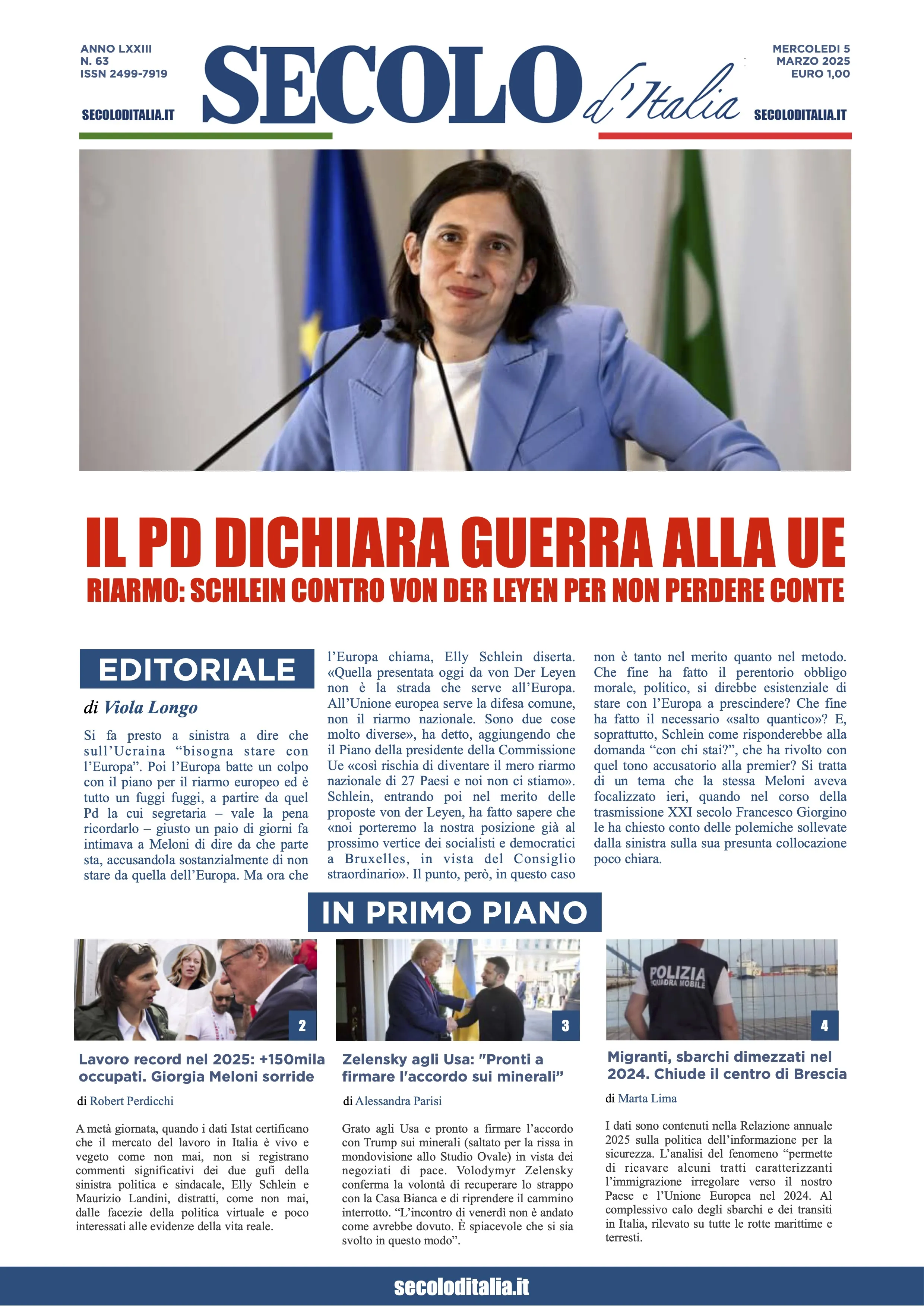 Prima-pagina-secolo-italia-oggi-edizione-di-oggi-05-03-2025