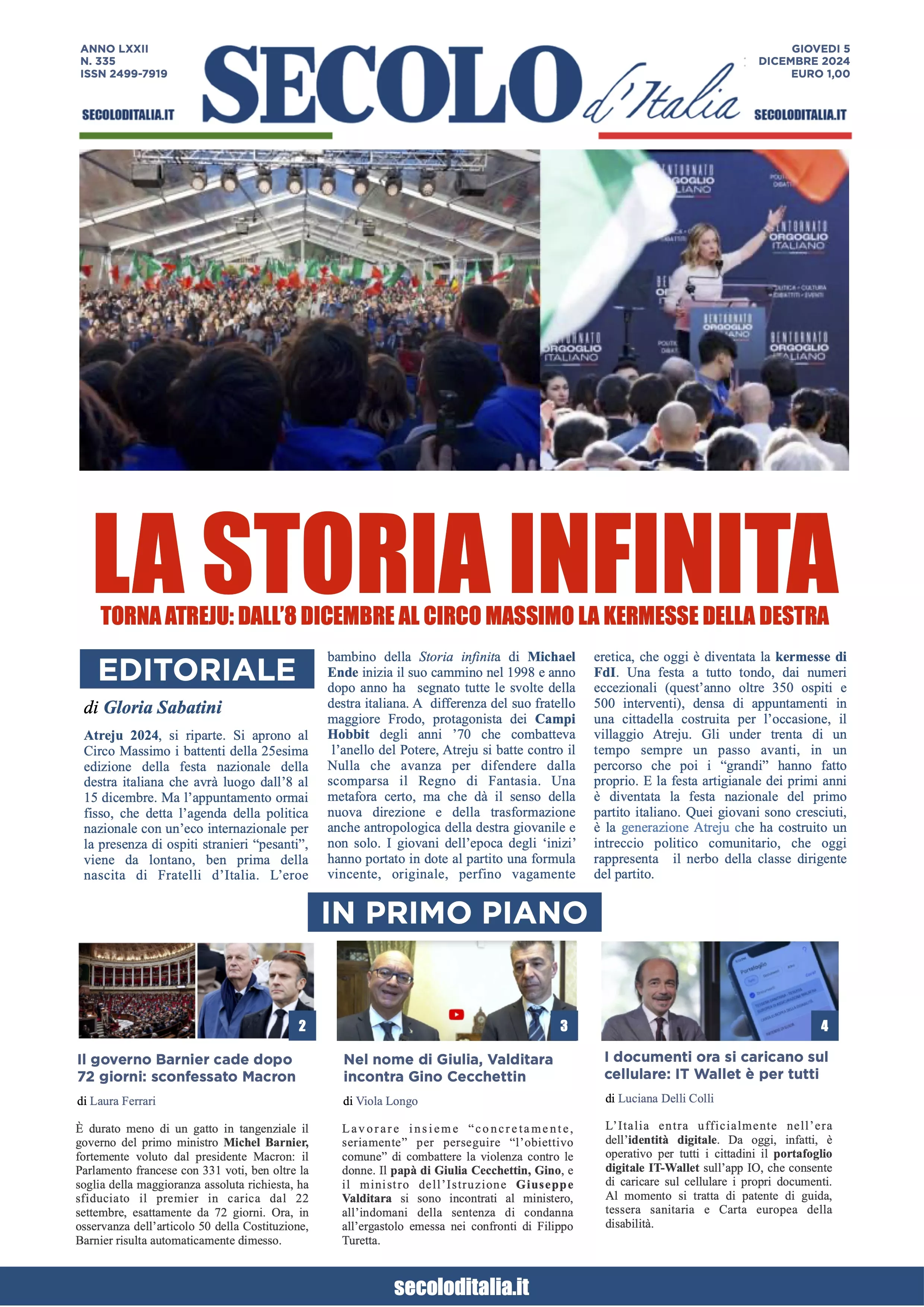 Prima-pagina-secolo-italia-oggi-edizione-di-oggi-05-12-2024