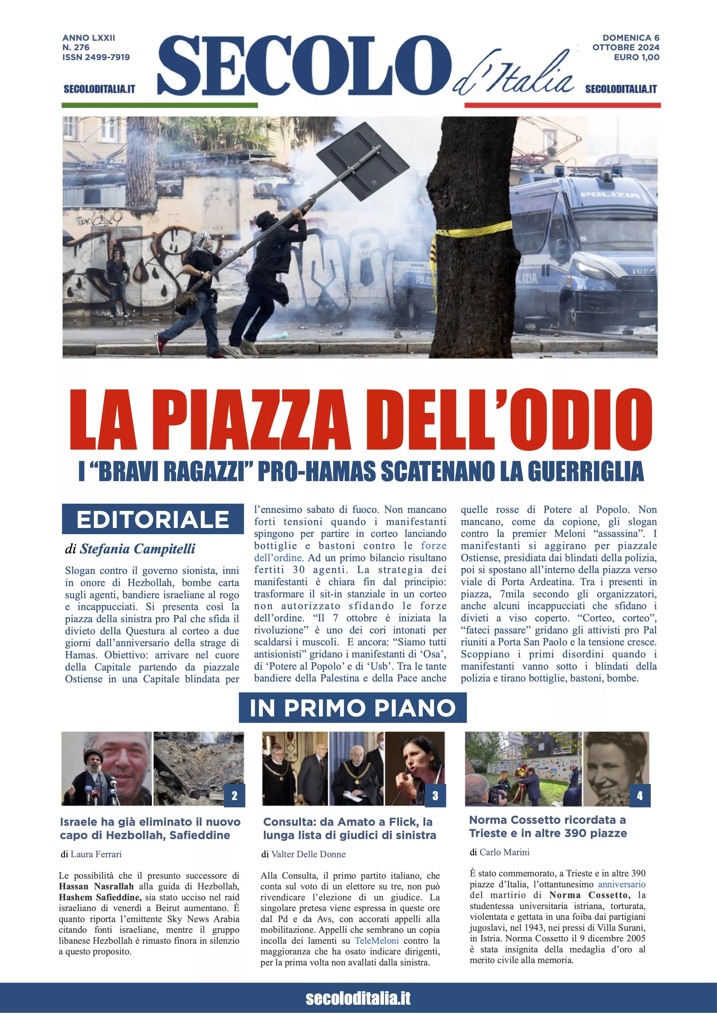 Prima-pagina-secolo-italia-oggi-edizione-di-oggi-06-10-2024