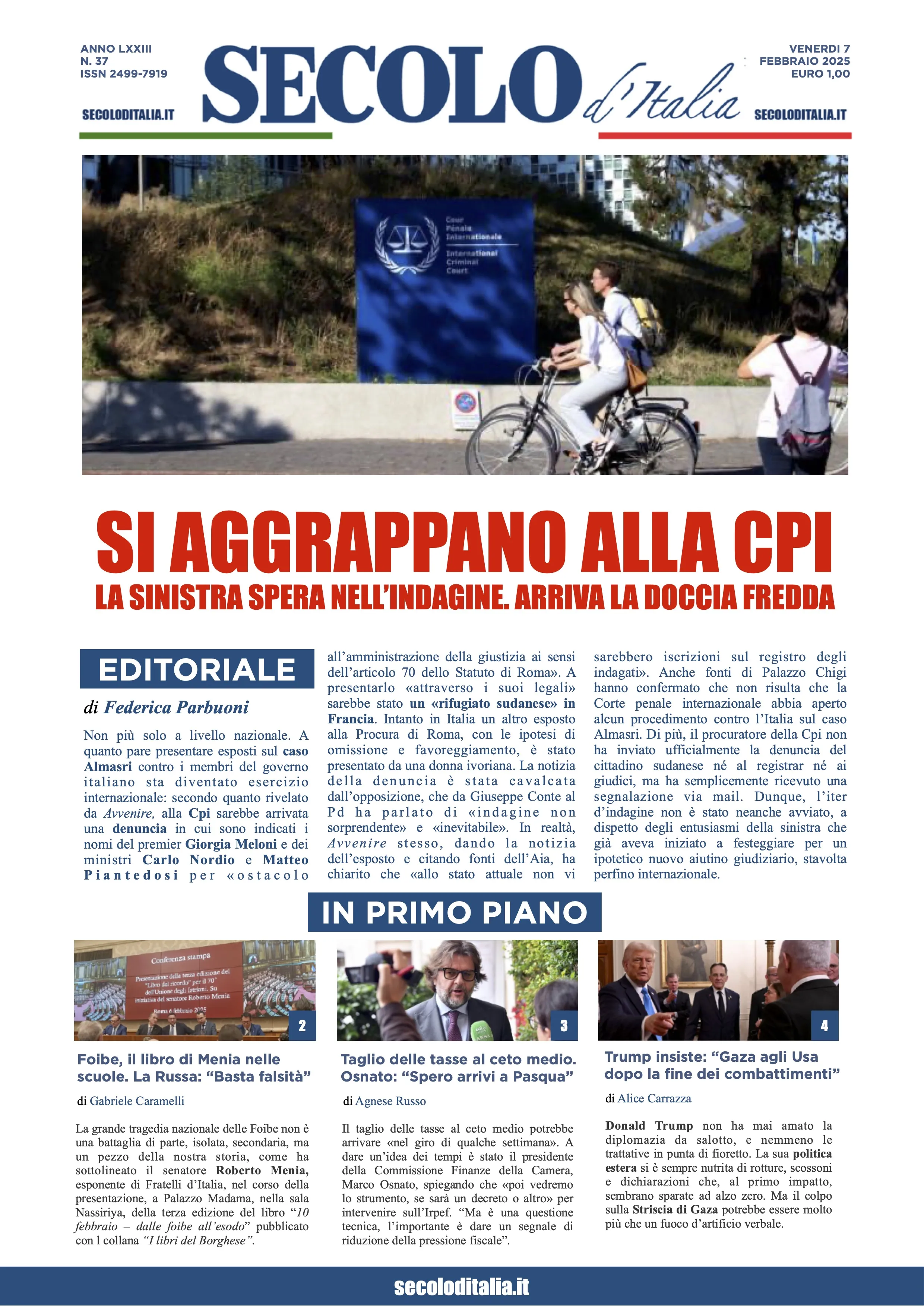 Prima-pagina-secolo-italia-oggi-edizione-di-oggi-07-02-2025