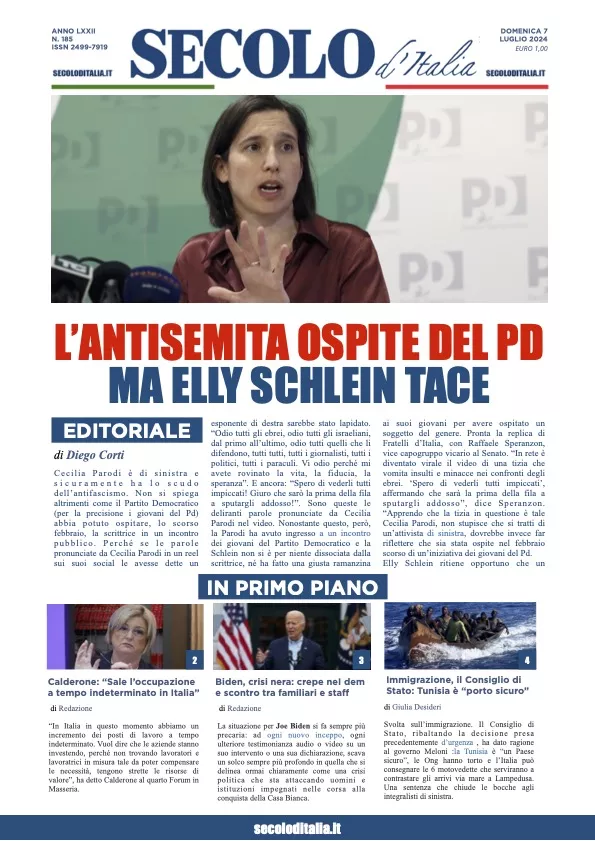 Prima-pagina-secolo-italia-oggi-edizione-di-oggi-07-07-2024