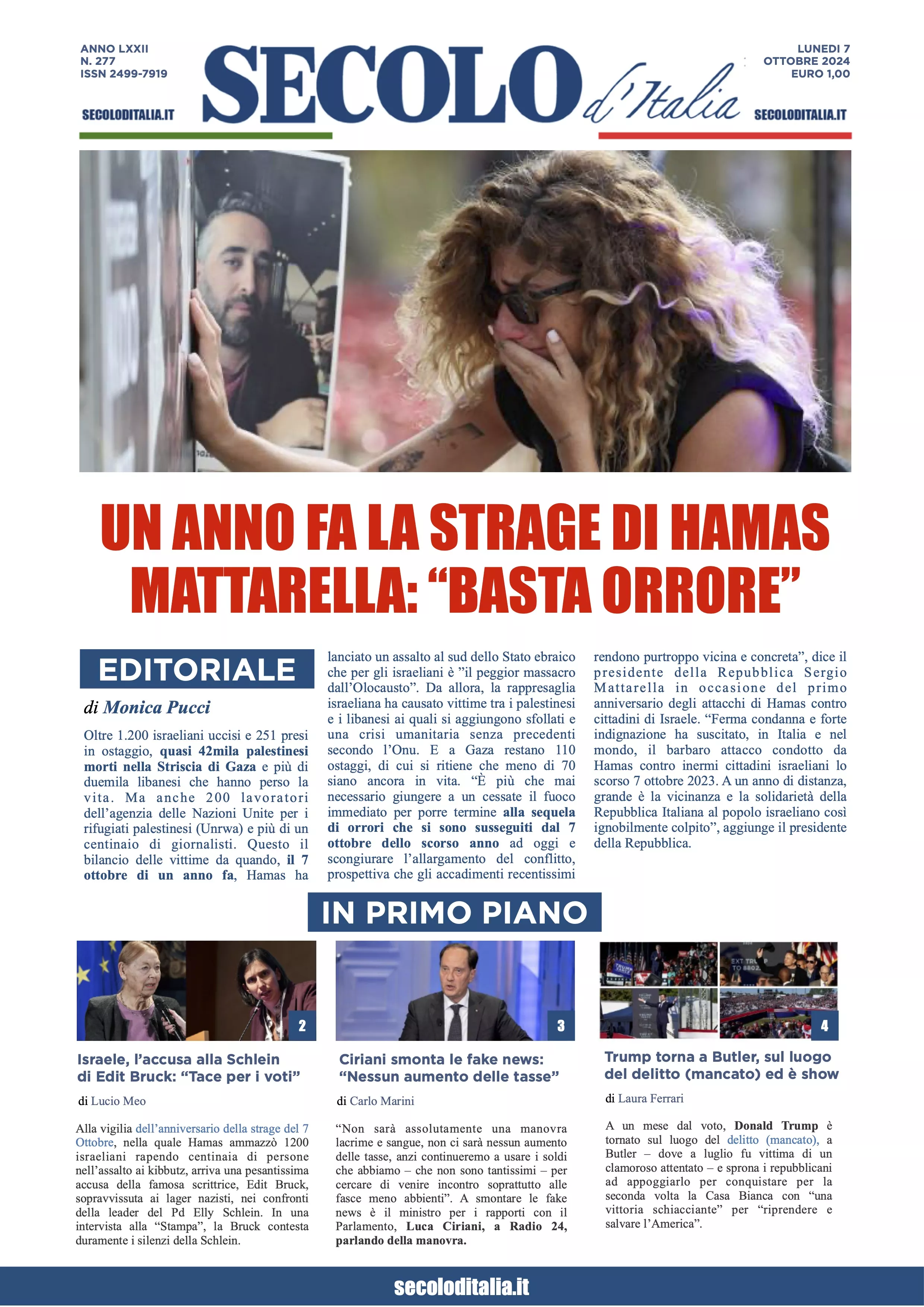 Prima-pagina-secolo-italia-oggi-edizione-di-oggi-07-10-2024