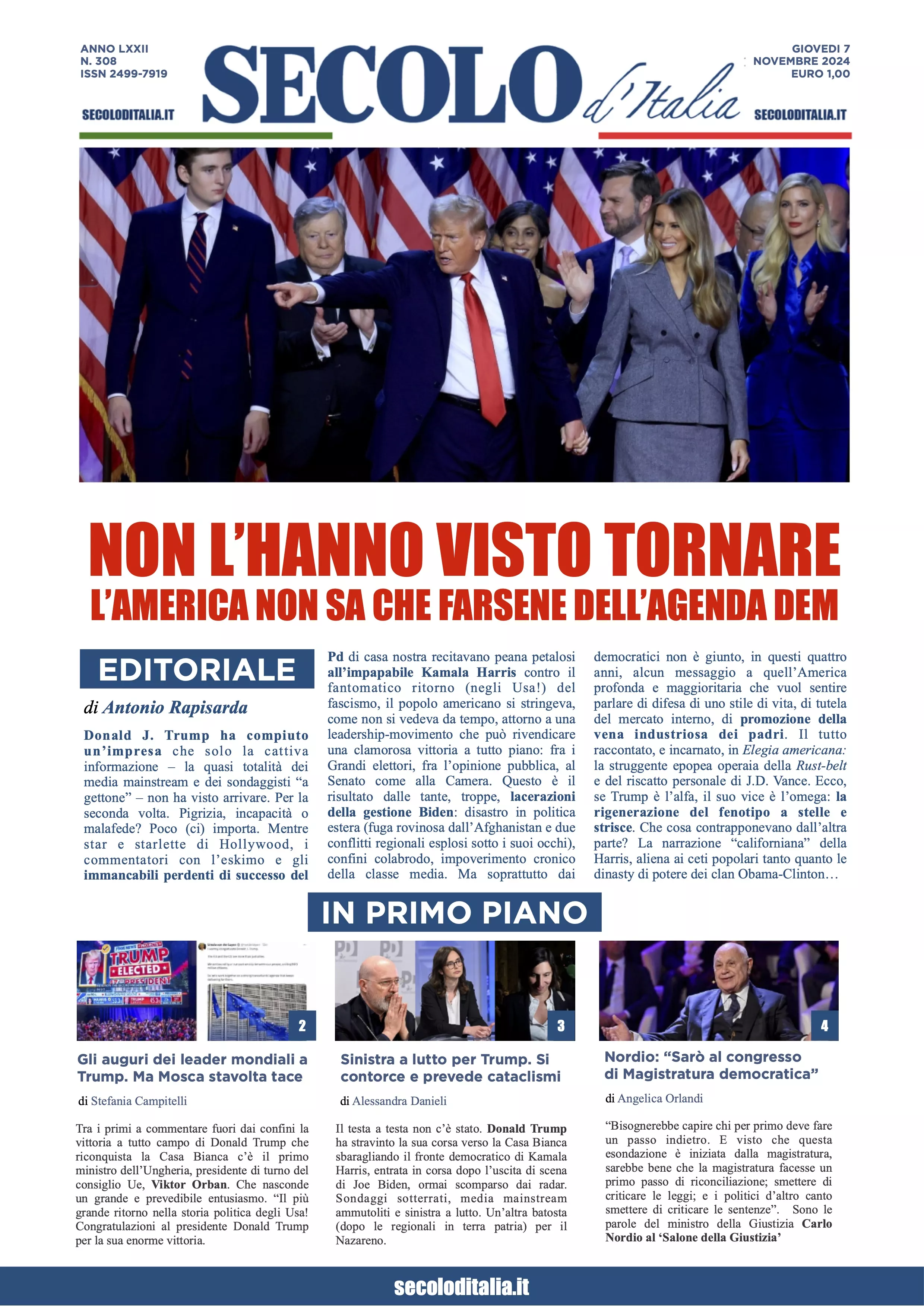 Prima-pagina-secolo-italia-oggi-edizione-di-oggi-07-11-2024