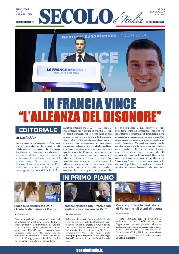 Prima-pagina-secolo-italia-oggi-edizione-di-oggi-08-07-2024