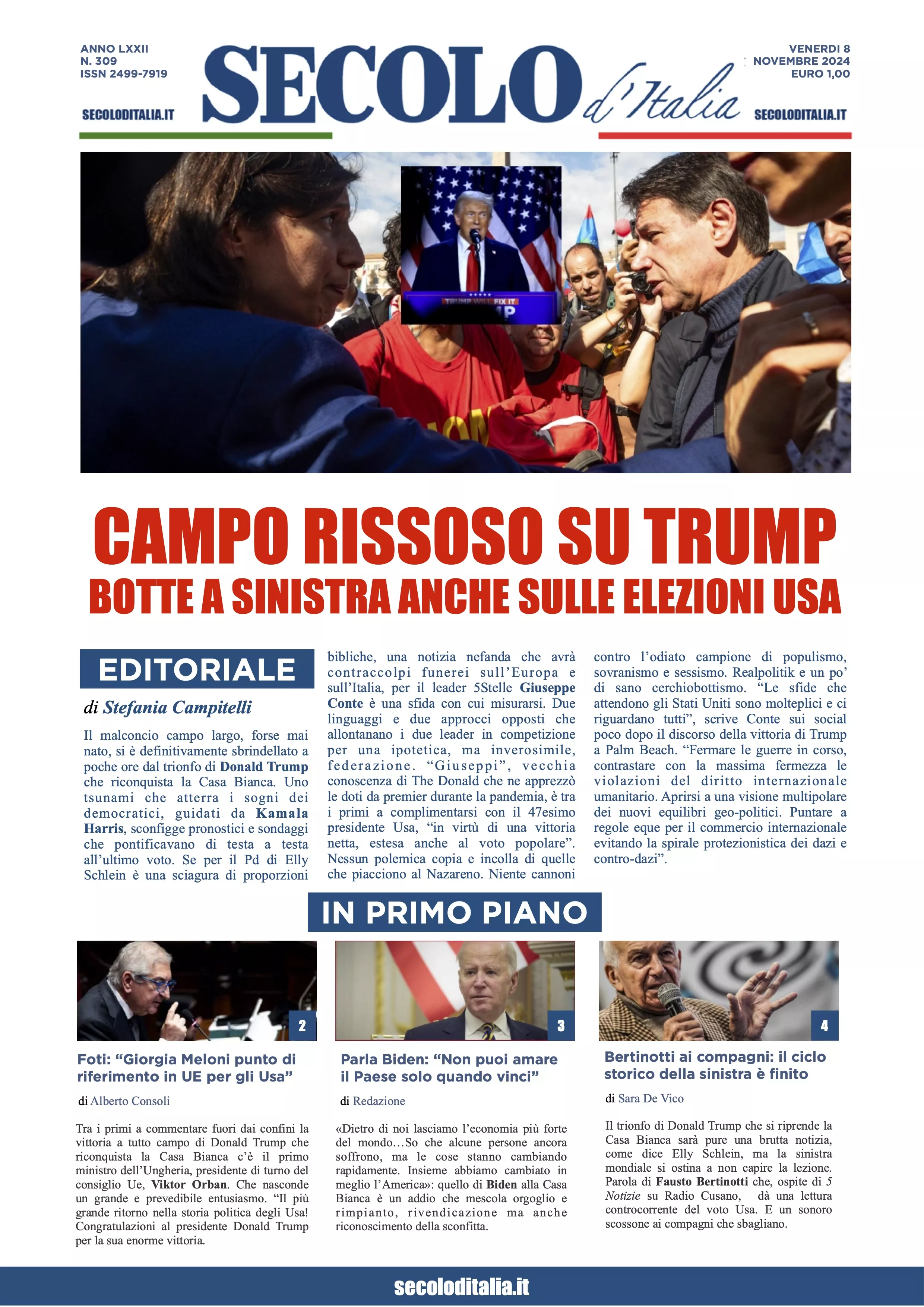 Prima-pagina-secolo-italia-oggi-edizione-di-oggi-08-11-2024