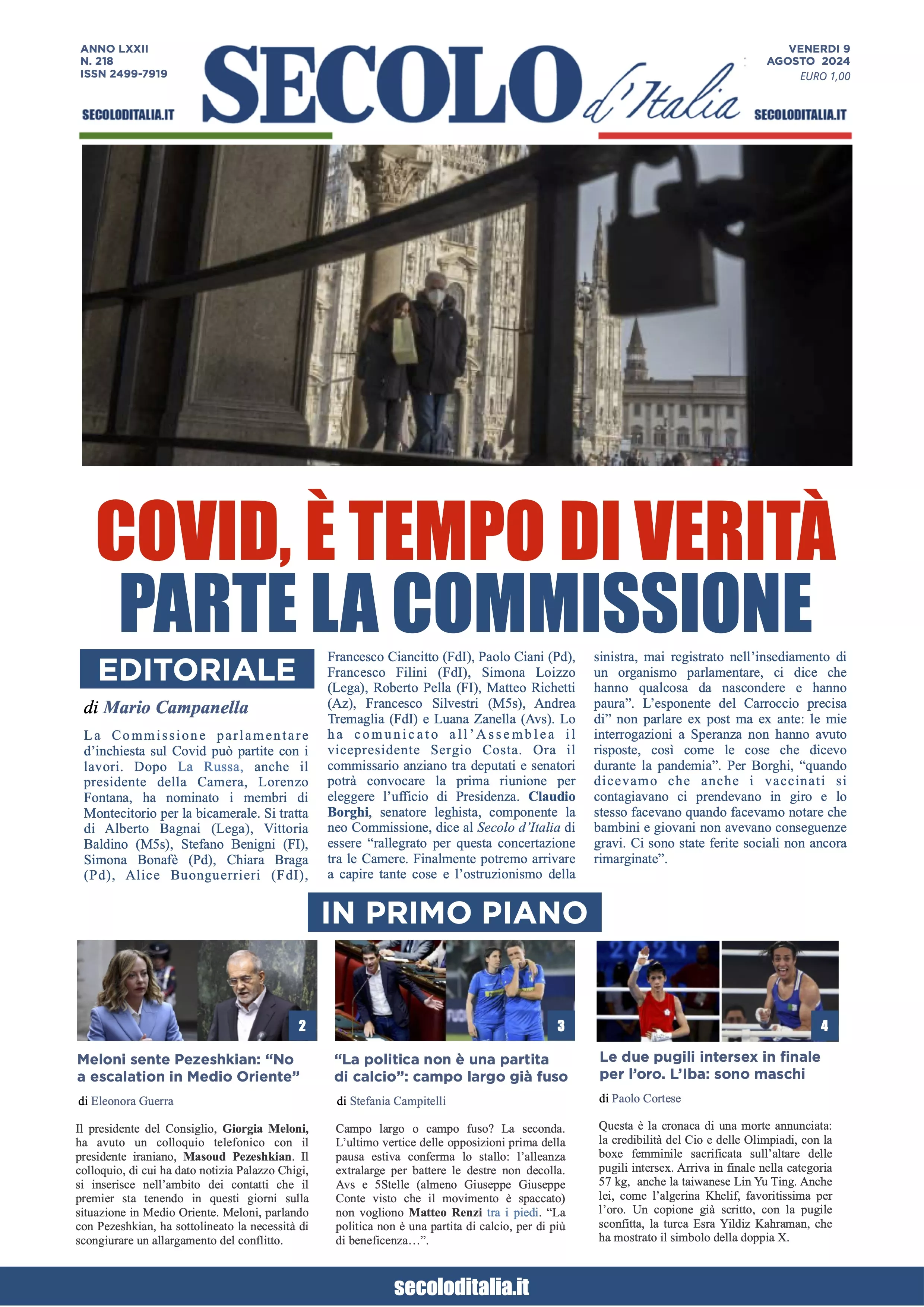 Prima-pagina-secolo-italia-oggi-edizione-di-oggi-09-08-2024