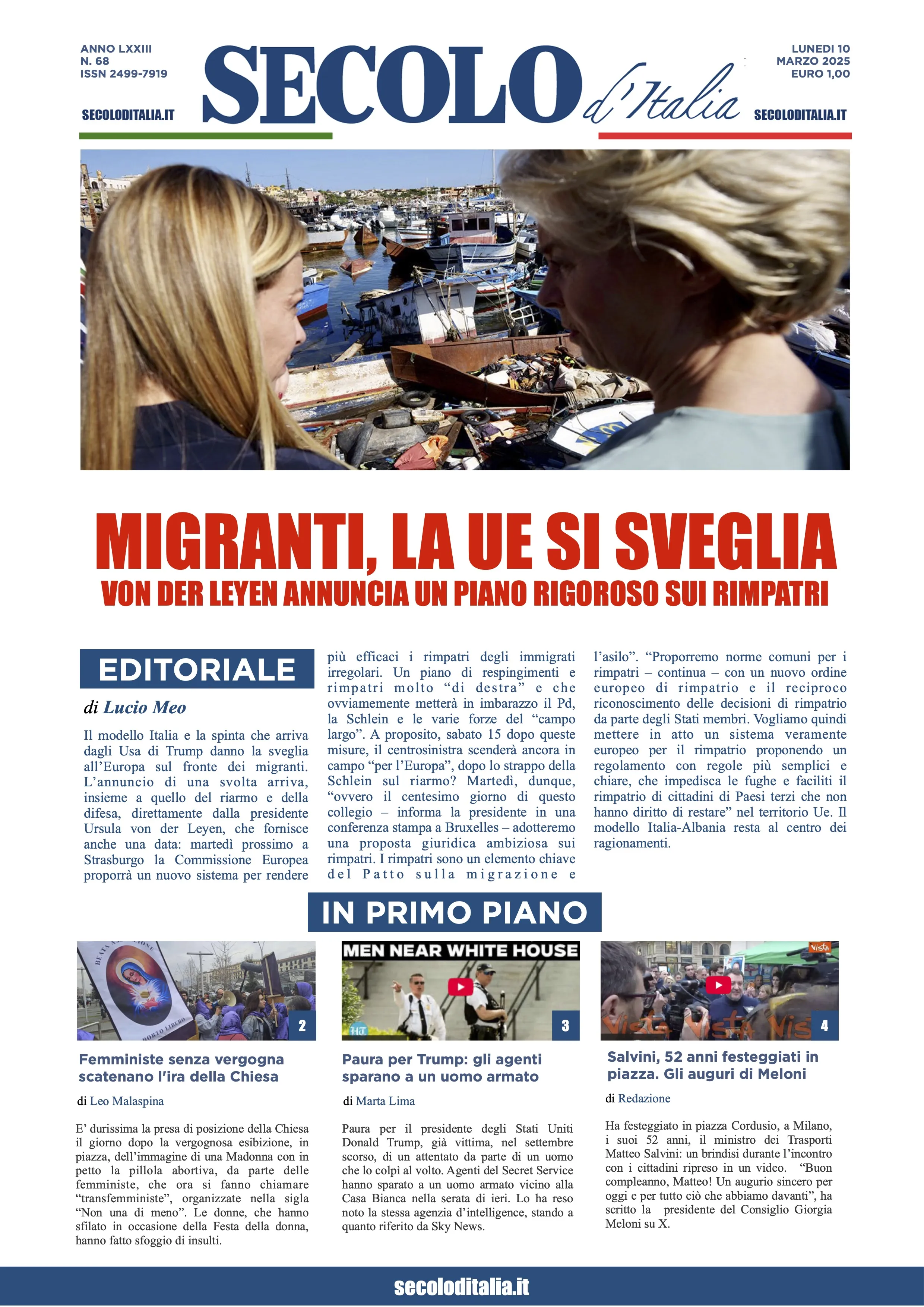 Prima-pagina-secolo-italia-oggi-edizione-di-oggi-10-03-2025