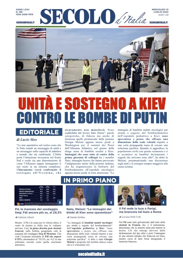 Prima-pagina-secolo-italia-oggi-edizione-di-oggi-10-07-2024