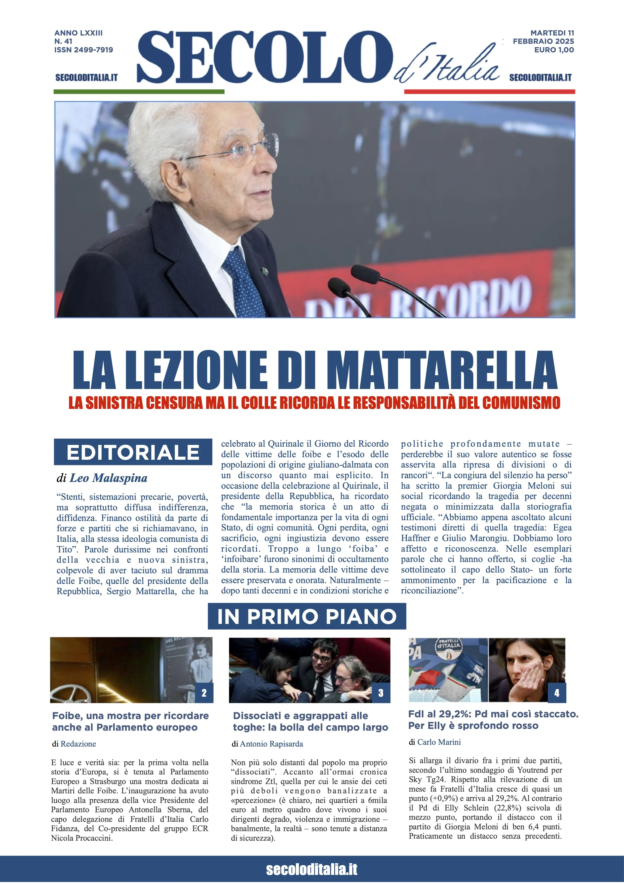 Prima-pagina-secolo-italia-oggi-edizione-di-oggi-11-02-2025