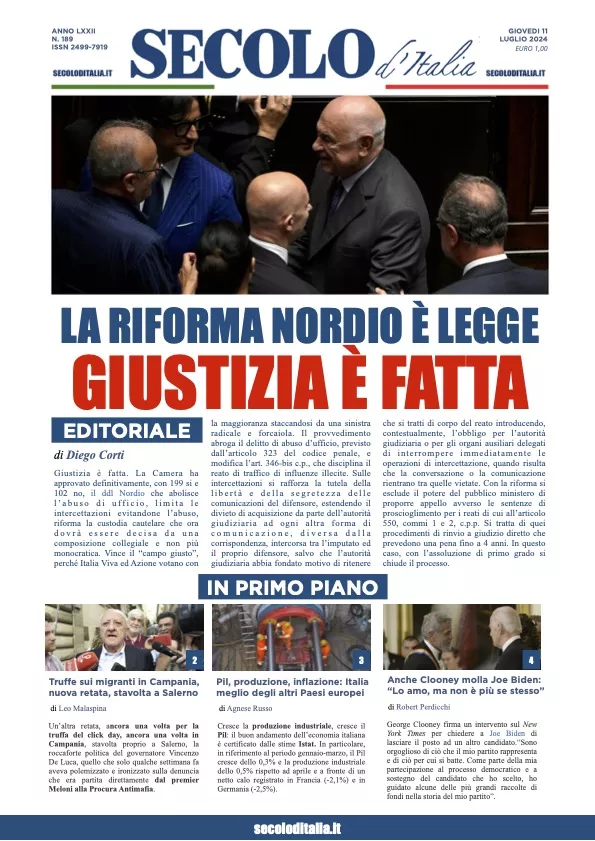 Prima-pagina-secolo-italia-oggi-edizione-di-oggi-11-07-2024