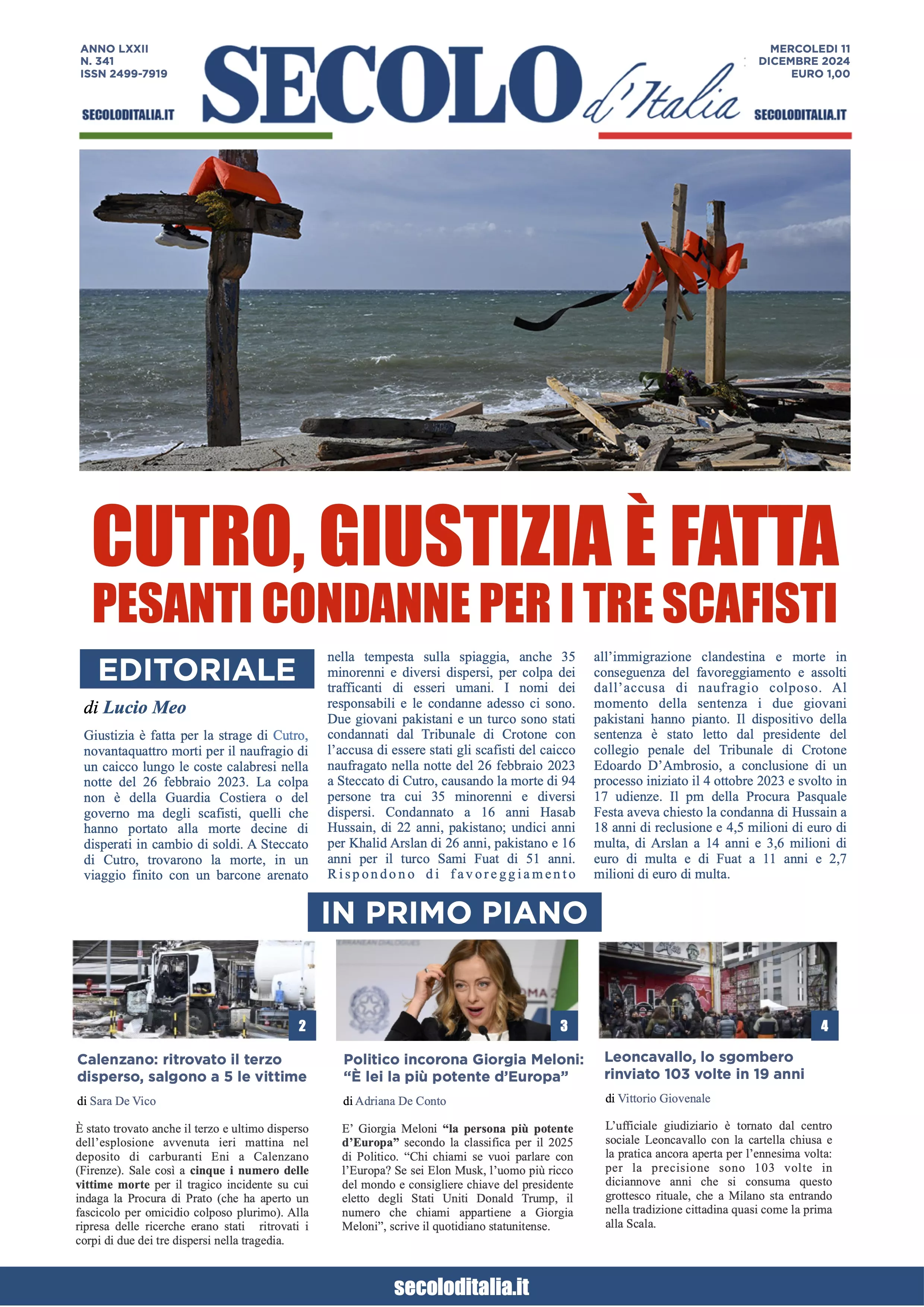 Prima-pagina-secolo-italia-oggi-edizione-di-oggi-11-12-2024