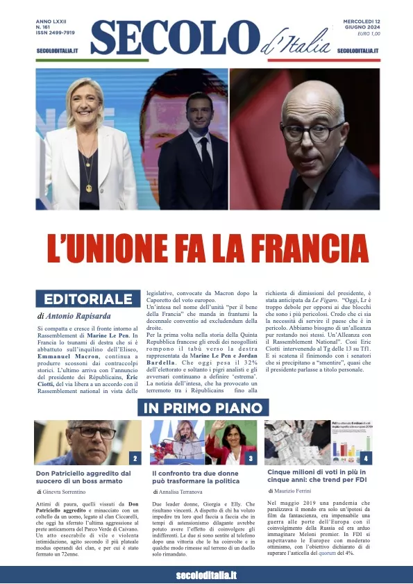 Prima-pagina-secolo-italia-oggi-edizione-di-oggi-12-06-2024