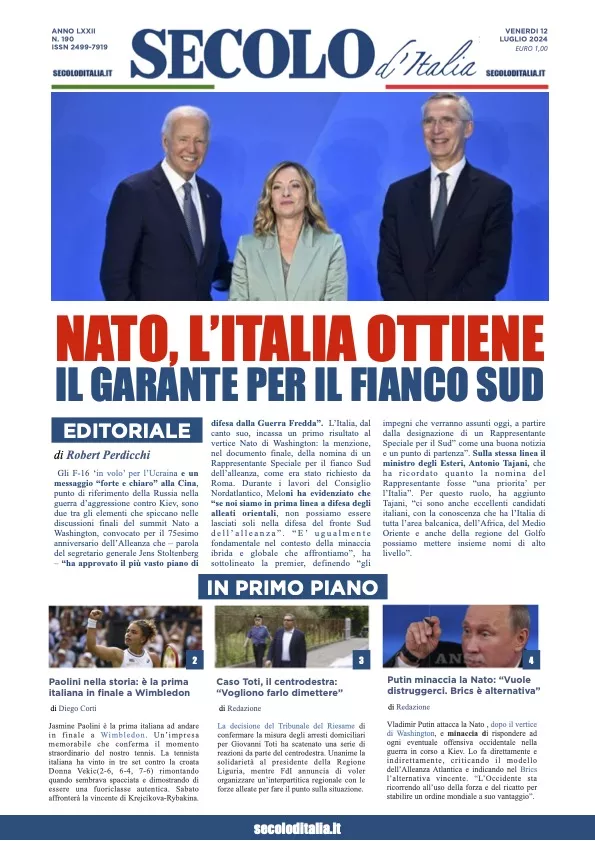 Prima-pagina-secolo-italia-oggi-edizione-di-oggi-12-07-2024