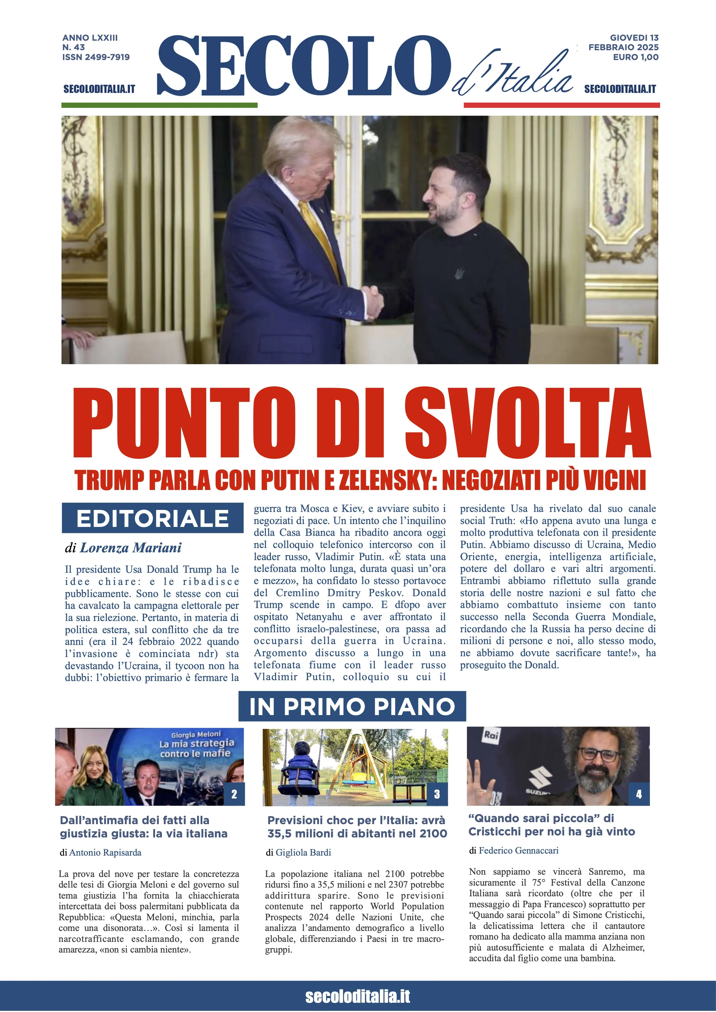 Prima-pagina-secolo-italia-oggi-edizione-di-oggi-13-02-2025