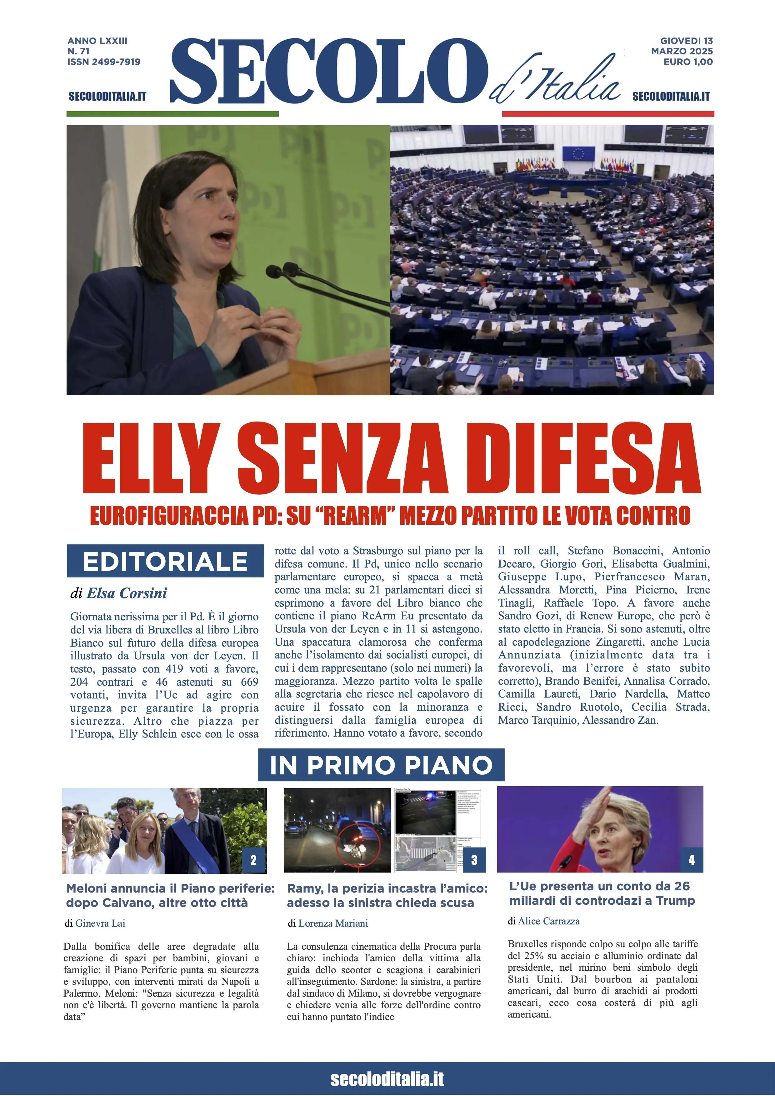 Prima-pagina-secolo-italia-oggi-edizione-di-oggi-13-03-2025