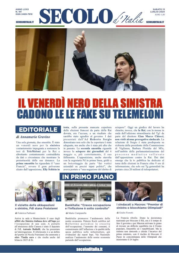 Prima-pagina-secolo-italia-oggi-edizione-di-oggi-13-07-2024