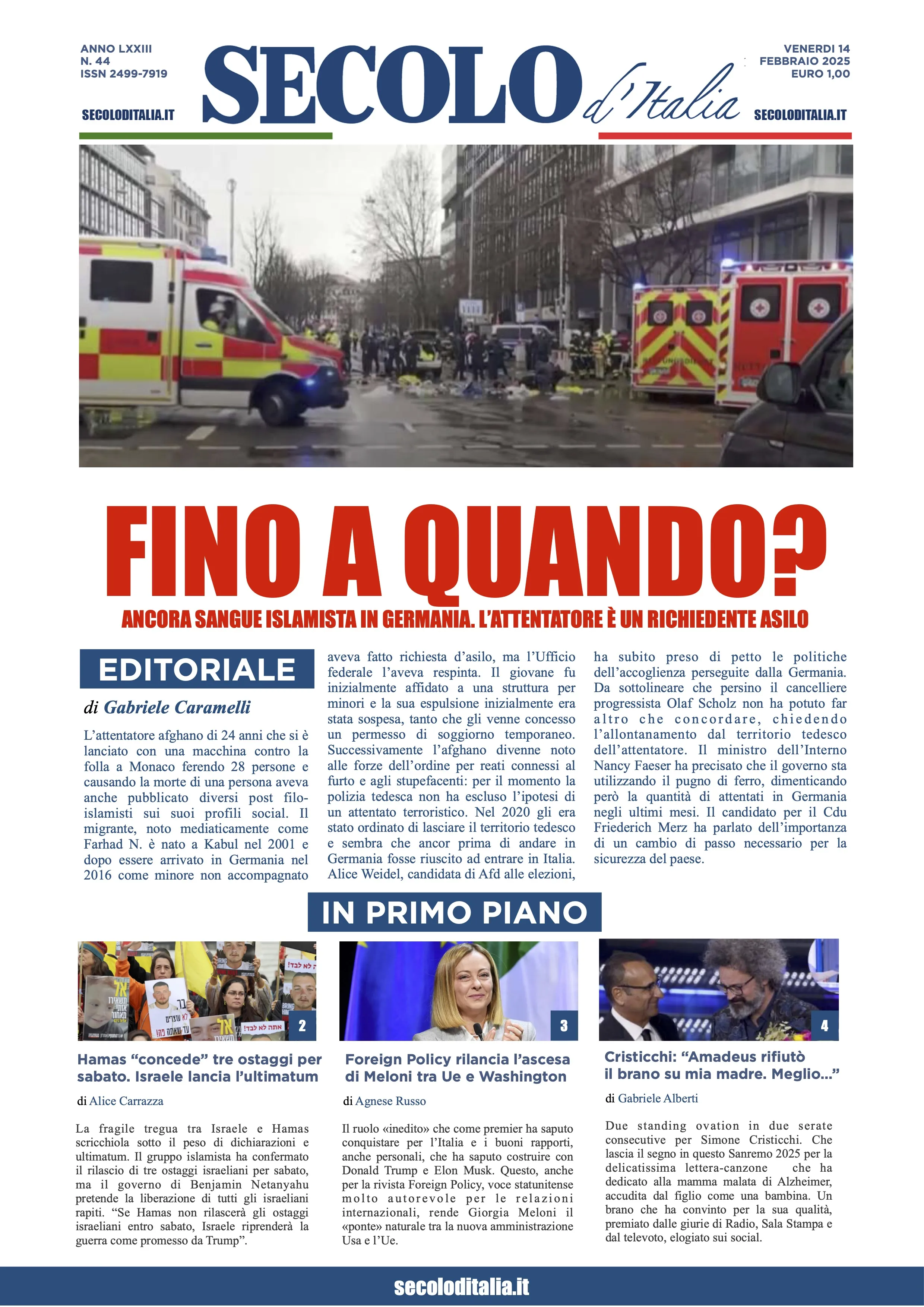 Prima-pagina-secolo-italia-oggi-edizione-di-oggi-14-02-2025