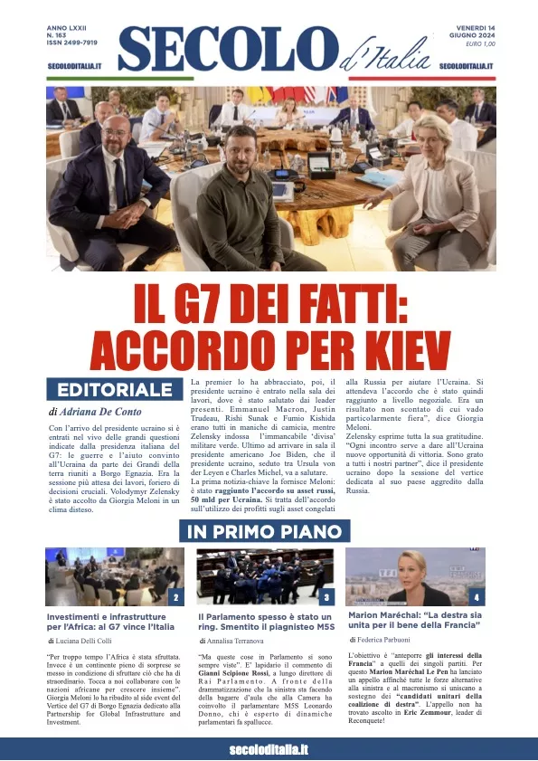 Prima-pagina-secolo-italia-oggi-edizione-di-oggi-14-06-2024