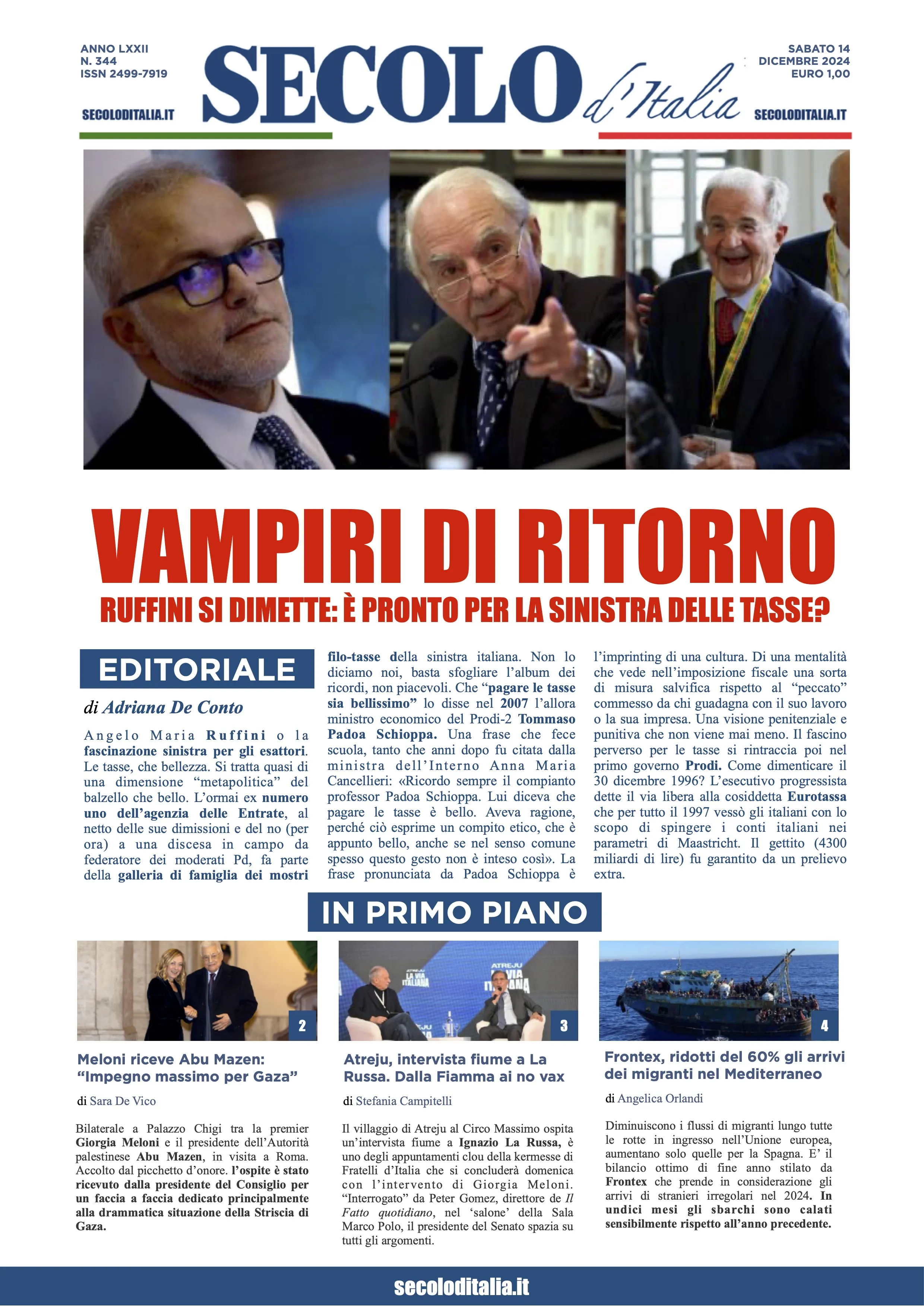 Prima-pagina-secolo-italia-oggi-edizione-di-oggi-14-12-2024